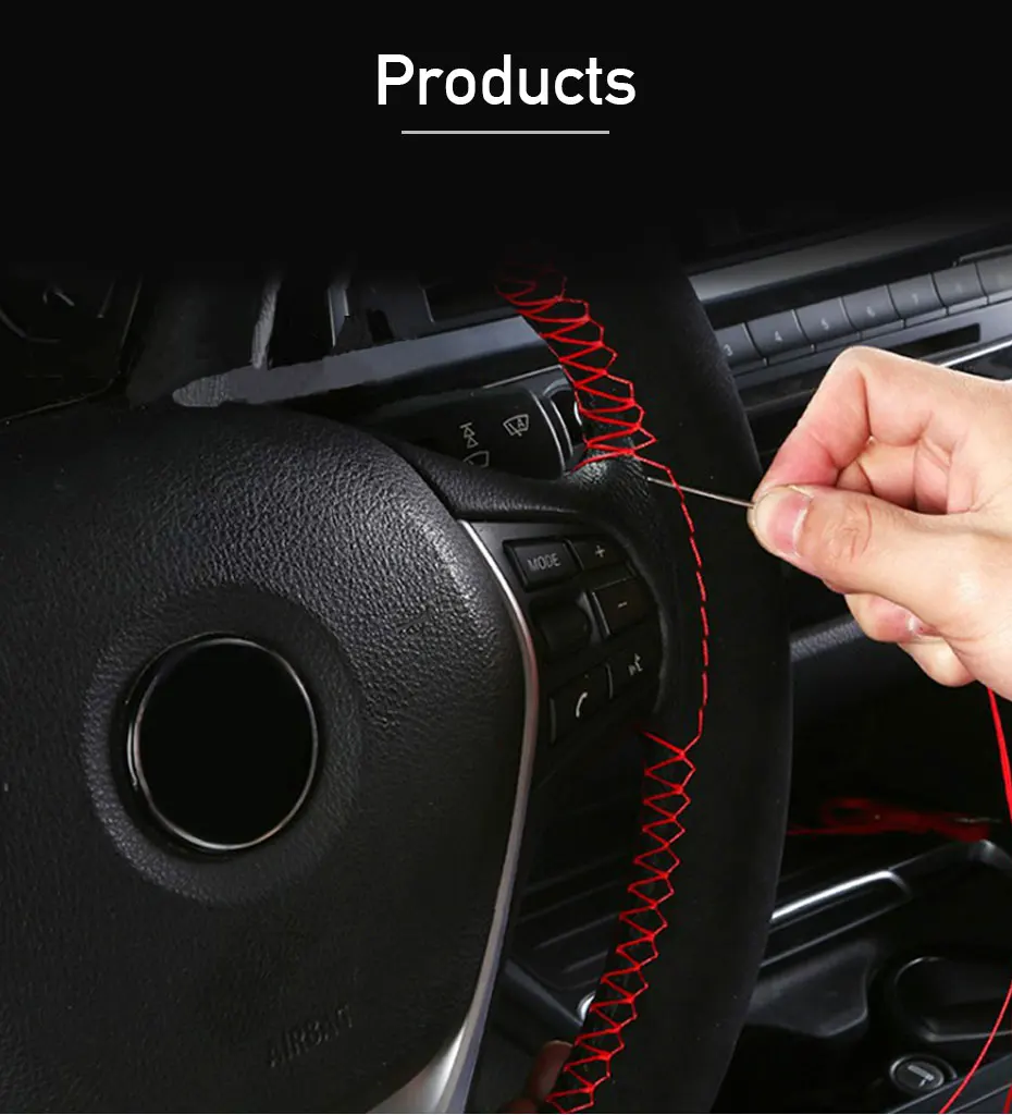 Pelz Lenkrad Abdeckung Für Auto Universal 38 cm Geflochtene Auto Lenkrad Schutz Abdeckung Leder Anti Slip Innen Teile – Detail 10