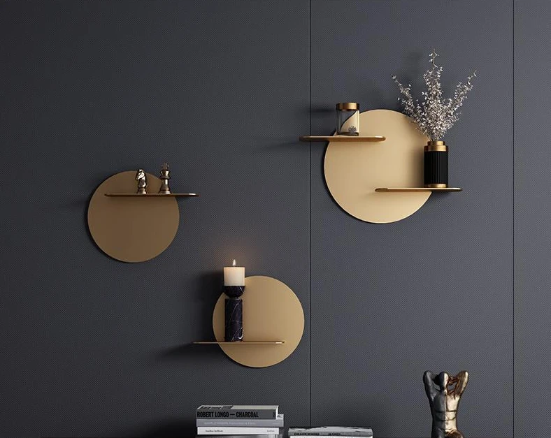 Modern Wrought Iron Round Wall Holder Items Home Livingroom Background Wall Shelf Decoration Kitchen Bathroom Wall Bracket Decor image 2