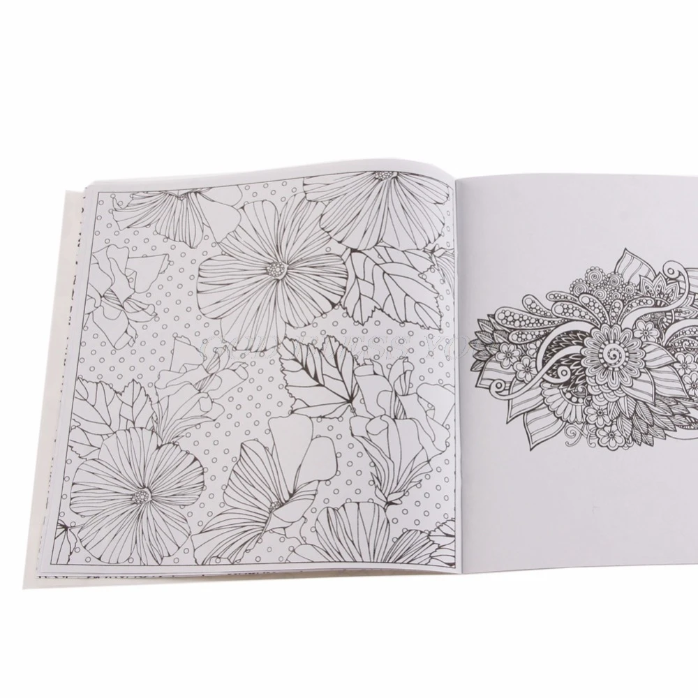 1 PCS 12Pages Mandalas Flower Coloring Book For Children Adult Relieve Stress Kill Time Graffiti Painting Drawing Art Book