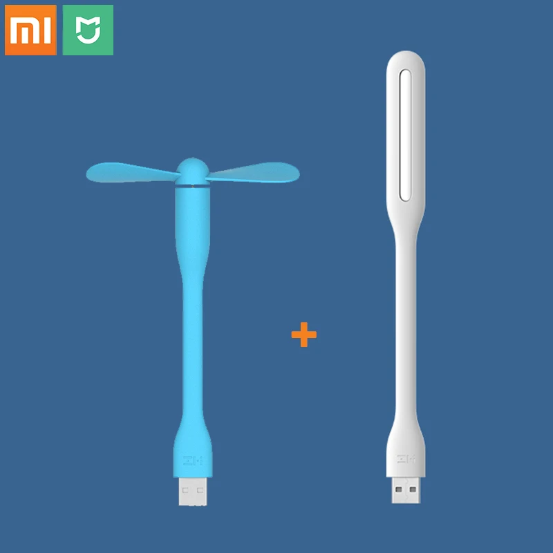 Original Xiaomi Mi USB Fan Portable Adapter ZMI LED USB Light Lamp Enhanced Version for Laptop Notebook Computer PC Power Bank