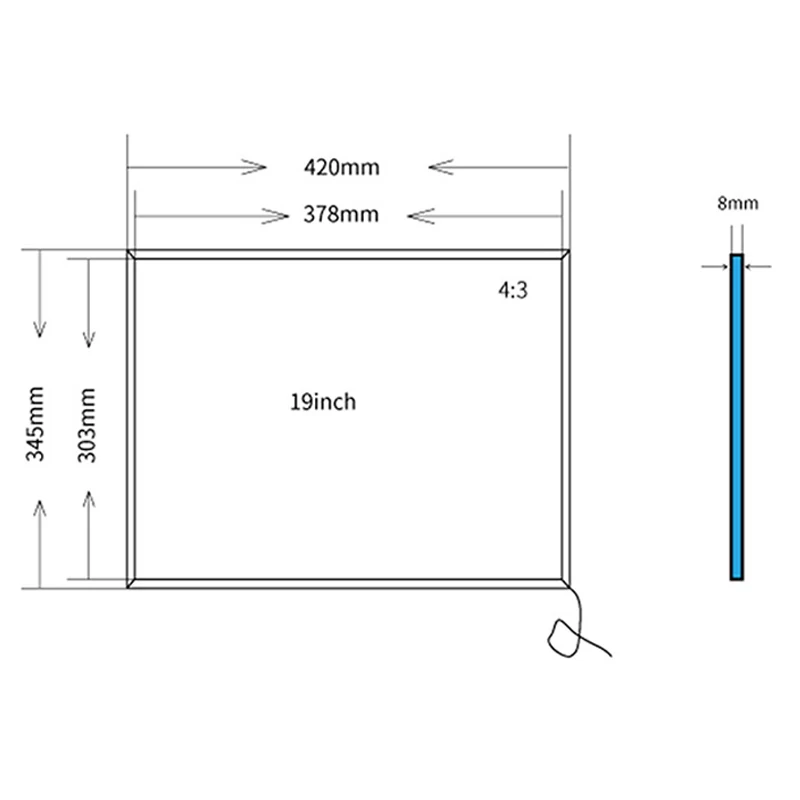 19 inch 4:3 multi-touch point infrared touch frame touch screen overlay kit 10 points with glass