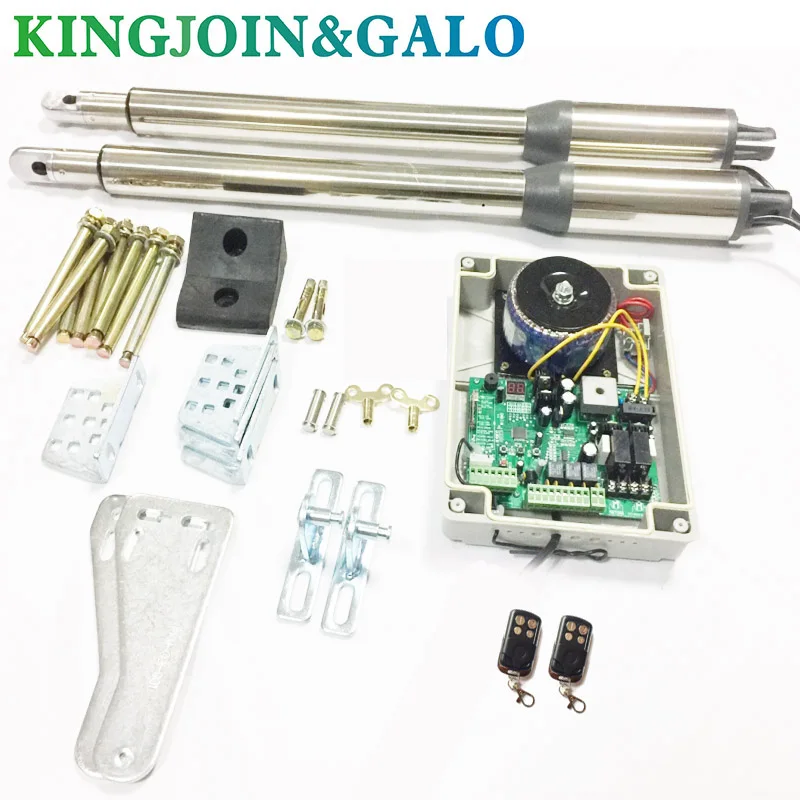 Easy Install automatic swing gate dual arms swing gate opener with 4 transmitters 1 pair of photocells 1 alarm light