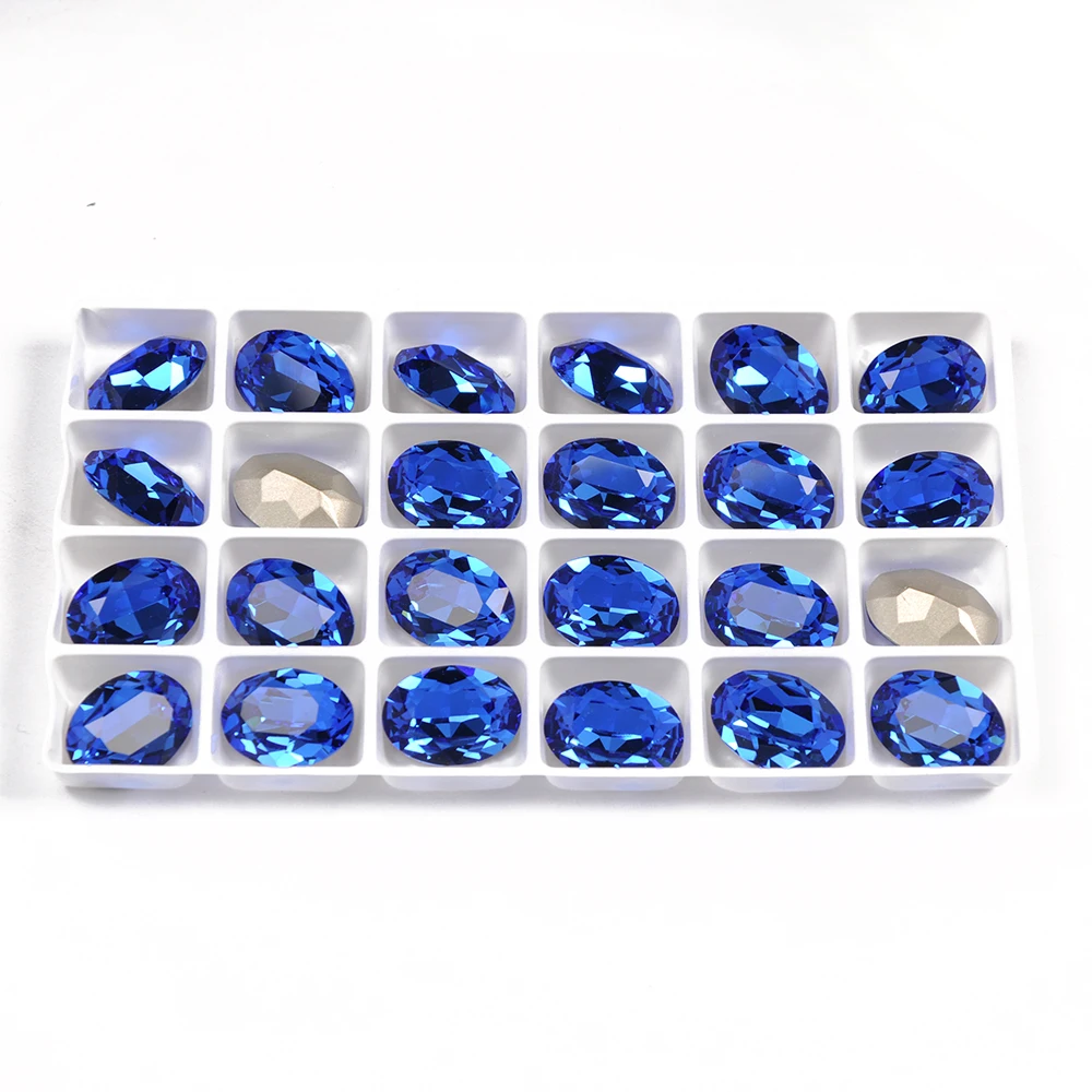 YANRUO 4120 Oval Pointed Back Sew On Rhinestones Glass Handicraft Stones Strass Crystal Gems For DIY Jewelry Crafts