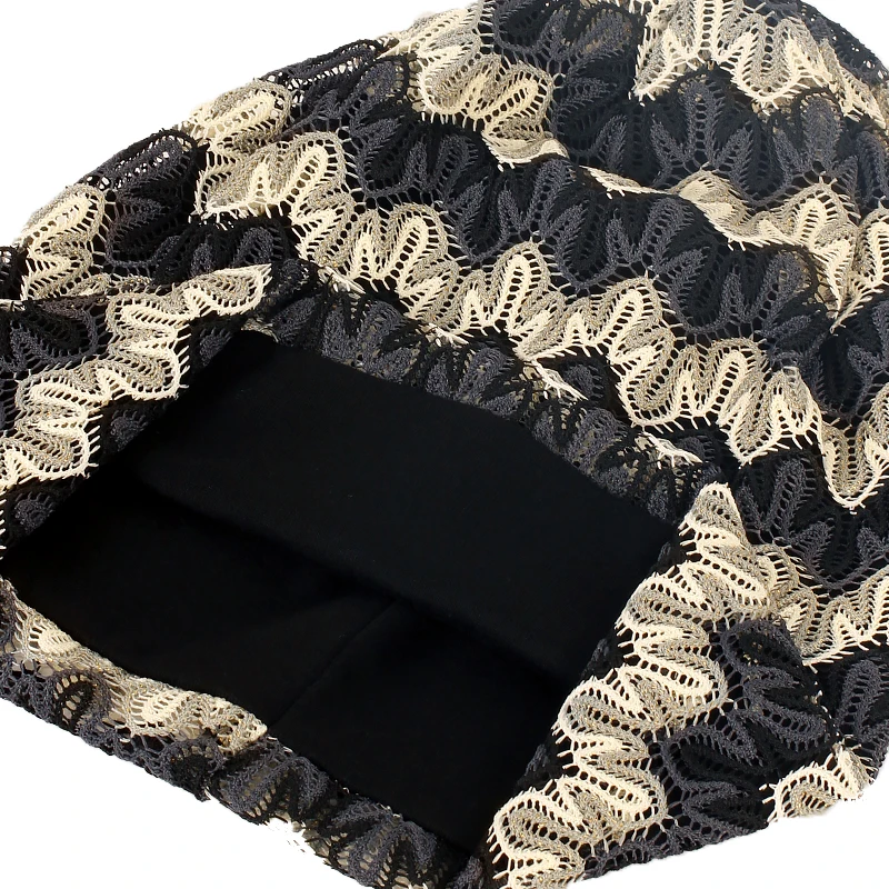 Geebro Women\'s Bohemia Wave Striped Beanie Hat Spring summer Multicolour Slouchy Hat for Ladies Knitted Bone hat Skullies Cap