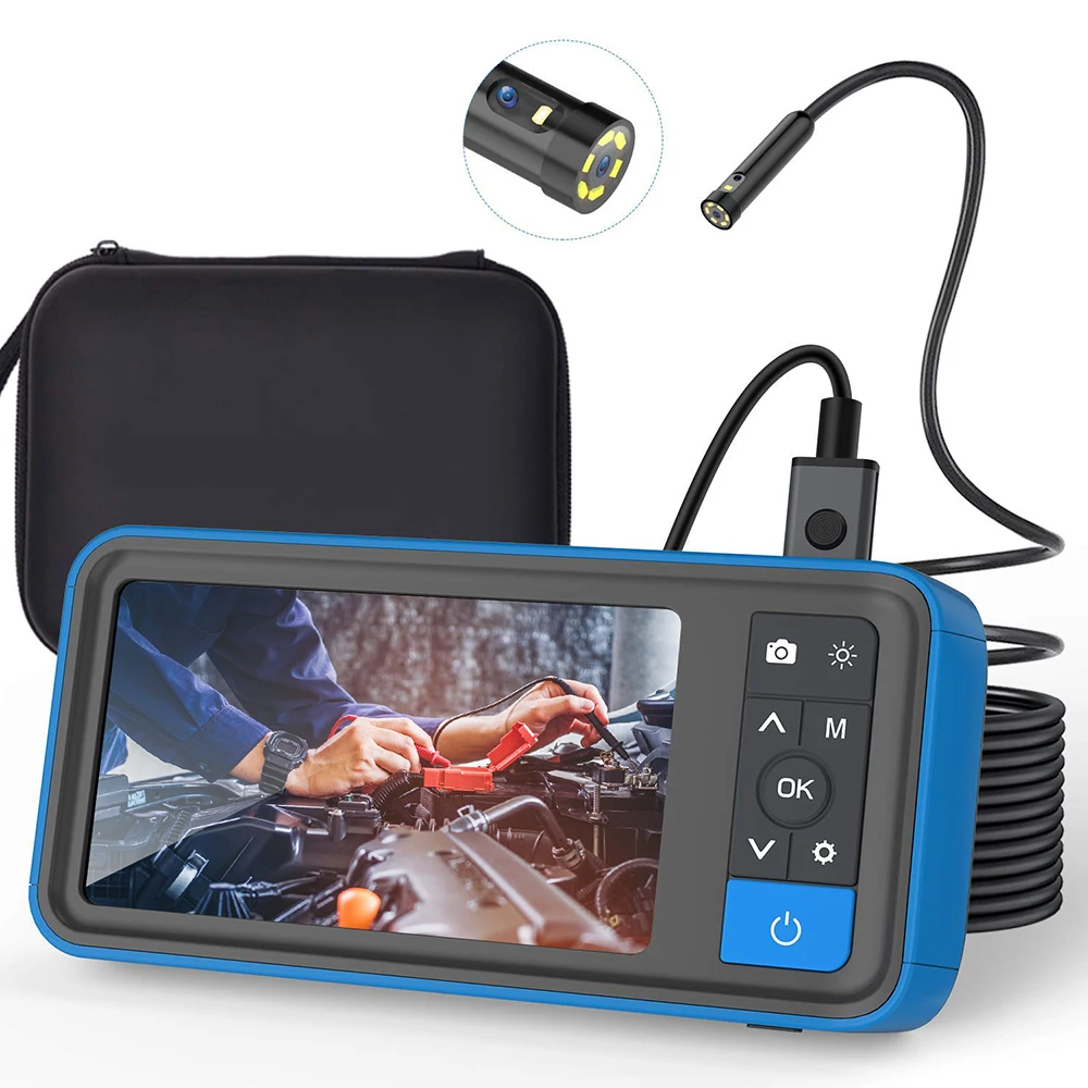 Handheld 4.5-inch Color Screen Dual Lens Camera Video Inspection And Repair Endoscope 5m Cable 32GB Card 1080P