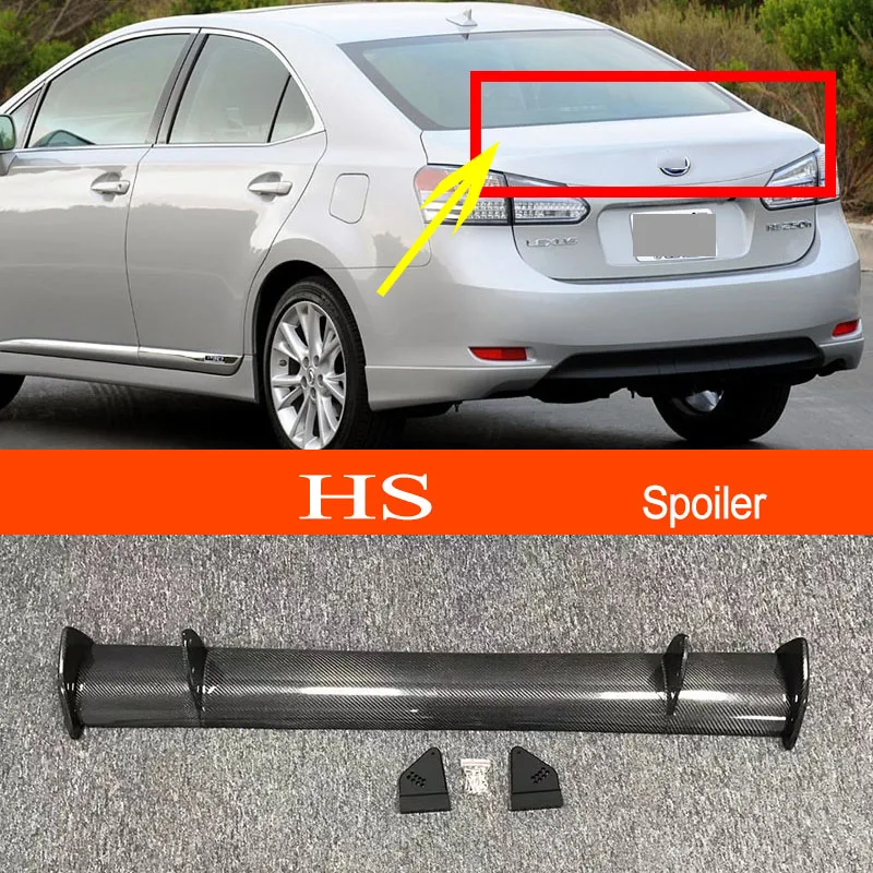 

HS Real Carbon Fiber / FRP GT-style Car-styling Sporty Rear Trunk Wing Spoiler for Lexus HS Sedan