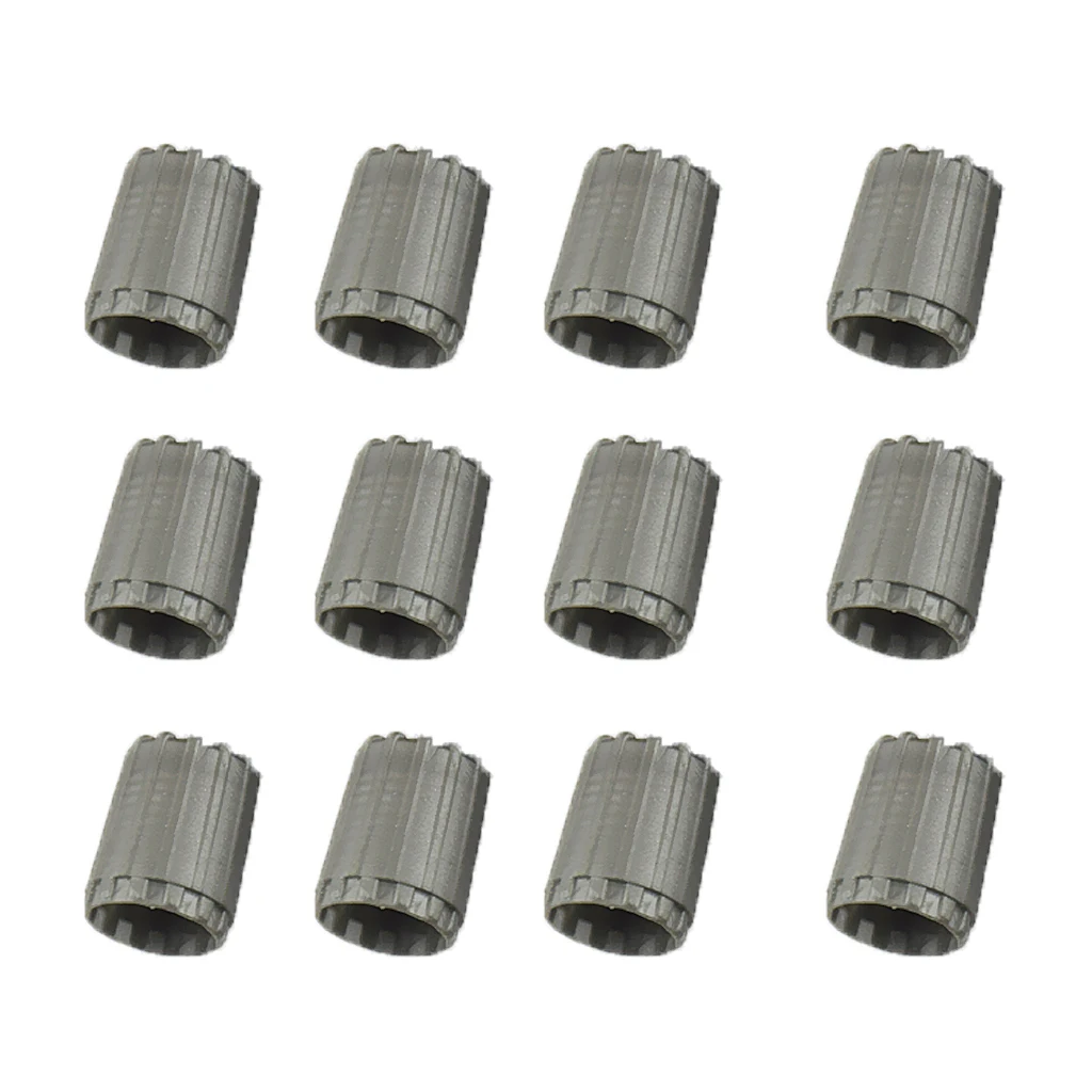 Pack of 12 Wagon Wheel Tire Valve Caps for TPMS Standard  (Gray Color)