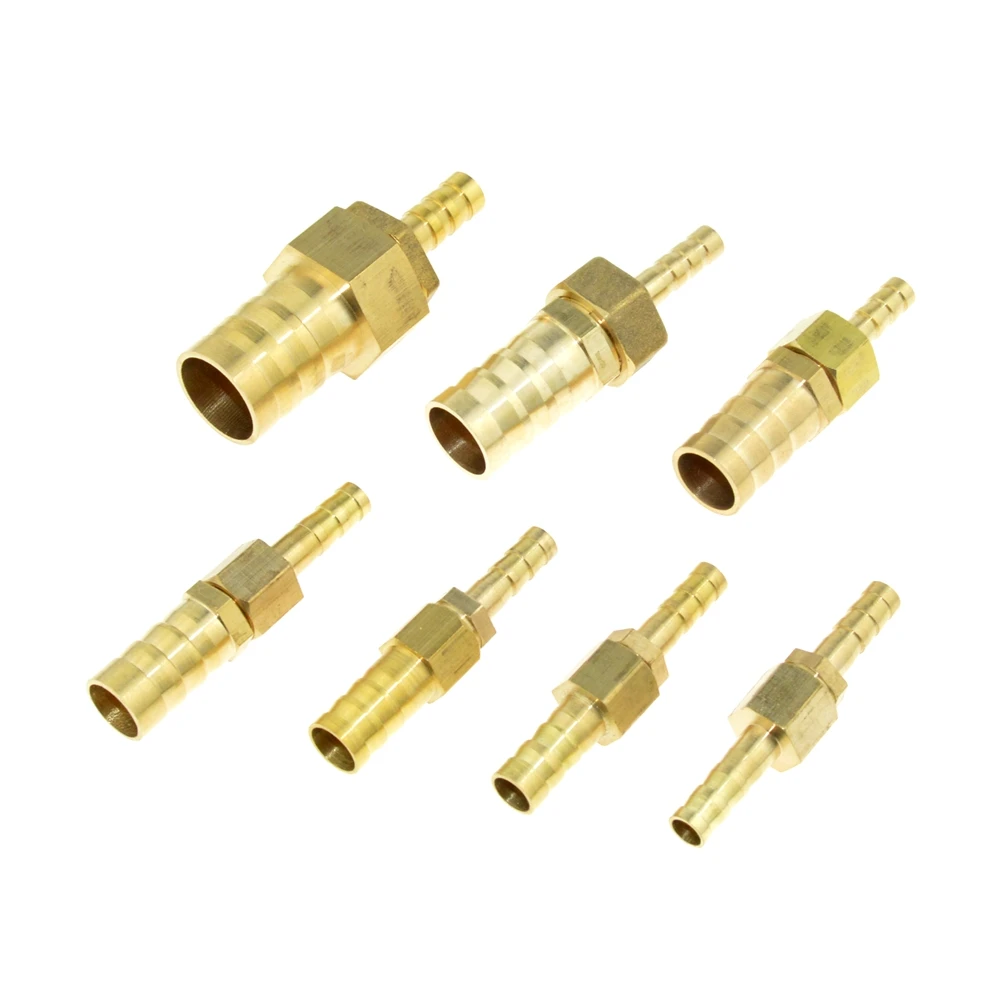 Brass 6mm Hose Barb Fitting to 8mm 10mm 19mm OD Raccord Barb Reducer Barbed Adapter Pipe Fittings Gas Copper Coupler Connector