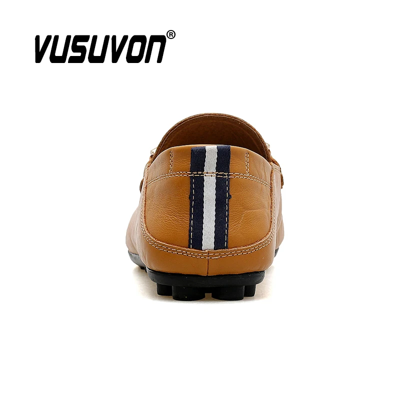 New Spring Men Loafers Leather Shoes Retro Bow Casual Driving Flat Shoes Lightweight Soft Moccasins Fashion Brown Mens Shoes