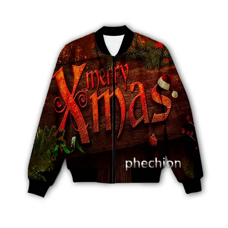 phechion New Fashion Men/Women's Hristmas Theme 3D Printed Fashion Streetwear Men Loose Sporting Jacket & Coat M108