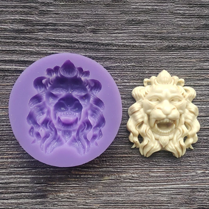 3D Animal Silicone Resin Molds Silicone Casting Resin Molds Lion Head Casting Resin Molds for DIY Resin Craft Jewelry