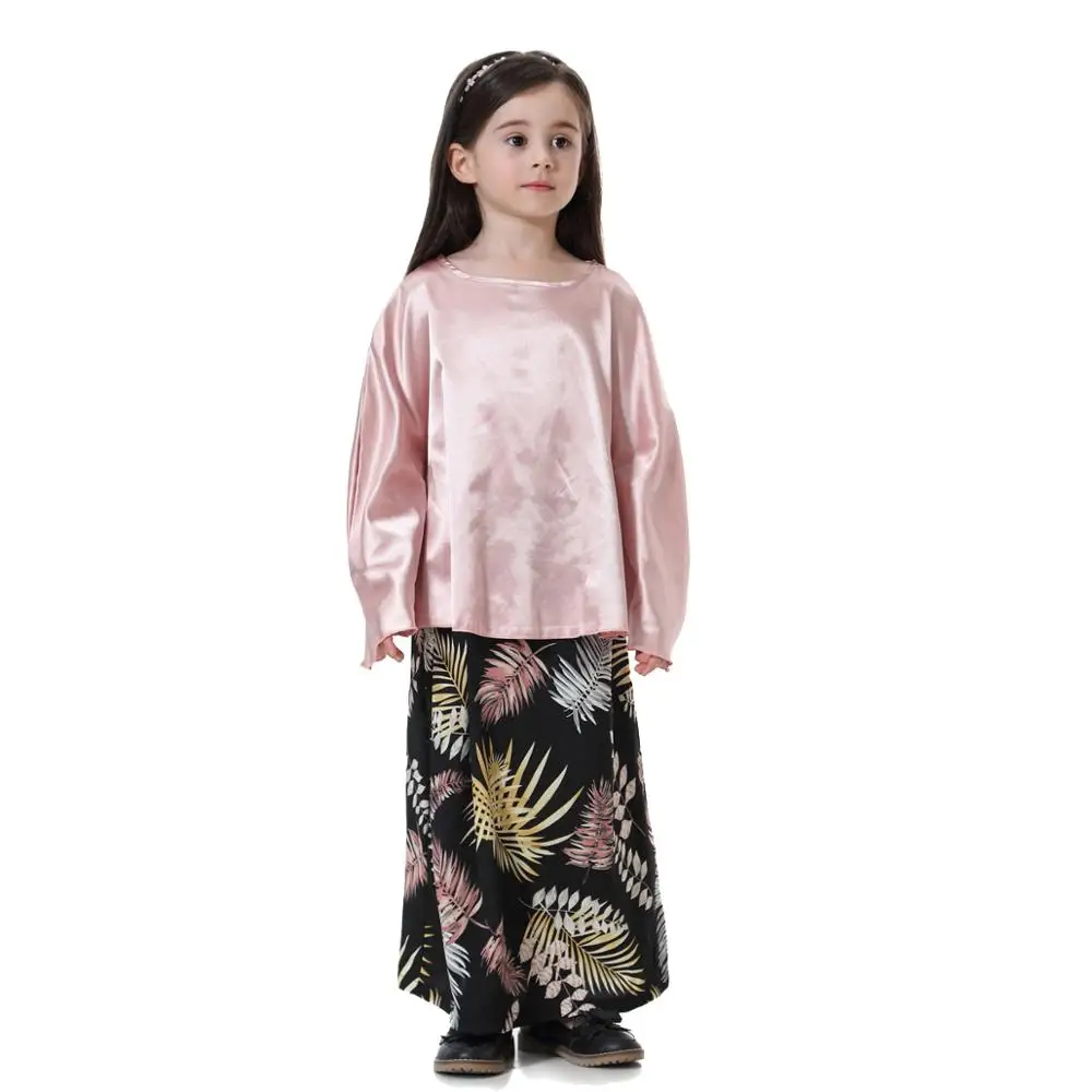 2 Pieces Fashion 2020 New arrival Indonesia Kid\'s Clothing 90-160cm Tops and Skirt Sets Elegant Children Malaysia wear for Girls