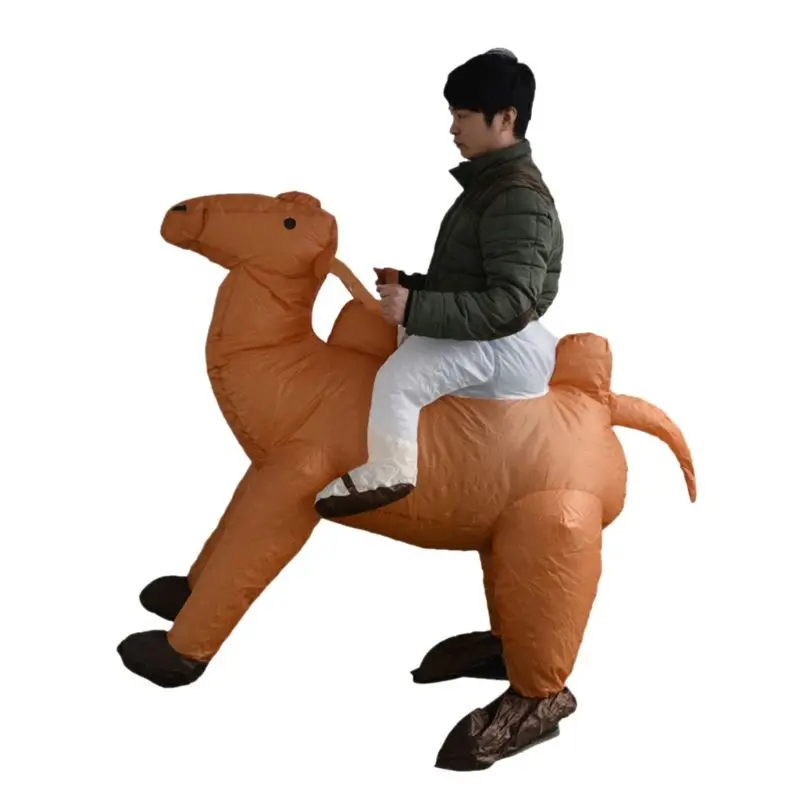 

OOTDTY Camel Inflatable Suits Performance Costume Blow Up Outfit Adult Party Clothes Halloween Party Dress