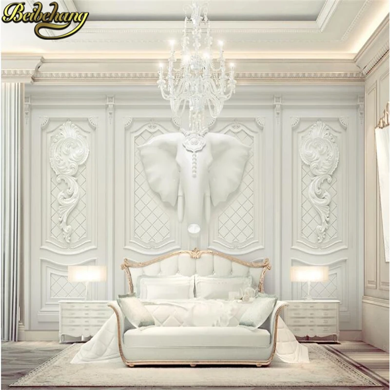 Custom Mural Wallpaper 3D Wall Painting Living Room TV Sofa Bedroom Relief plaster carved Jane art Wall Papers home decorations