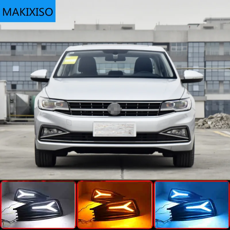 

LED DRL LED Daytime Running Light replace Fog Lamp Cover For Volkswagen Bora 2019 2020 12V Day Lights