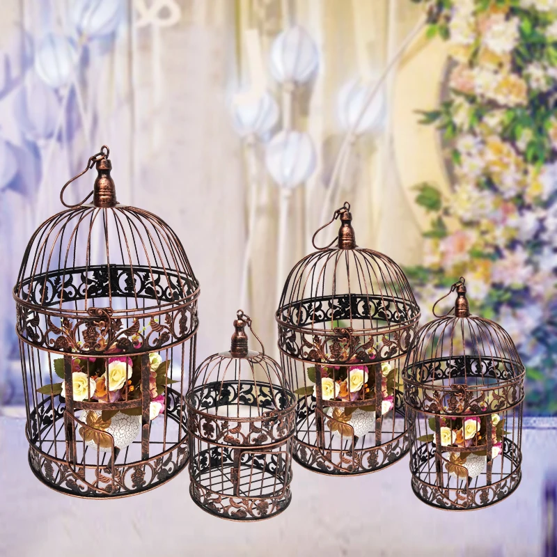 Iron Bird Cage Decoration Family  Cage Hanging Flower Frame Bird Cage Prop Wedding bird cage decoration