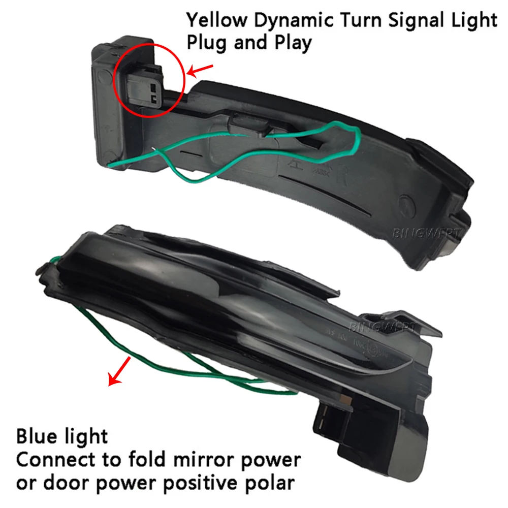 Paire de Clignotants ociamiques Séquentiels, Indicateur de Miroir Latéral, pour Ford Focus Mk4 2018-2020(LHD) Focus ST 2021(LHD)