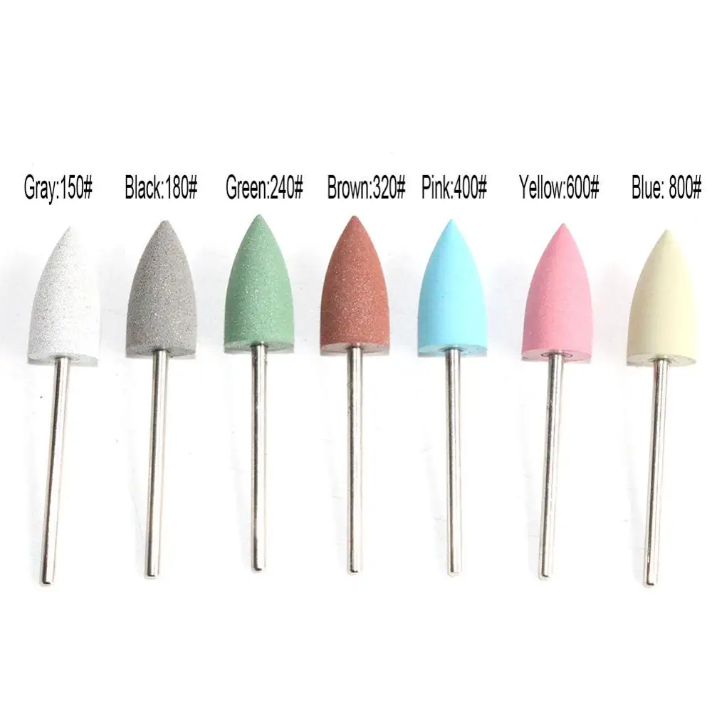 10pc/35pc 고무 실리콘 네일 드릴 밀링 커터 매니큐어 비트 유연한 폴리 셔 기계 전기 네일 파일 아트 도구