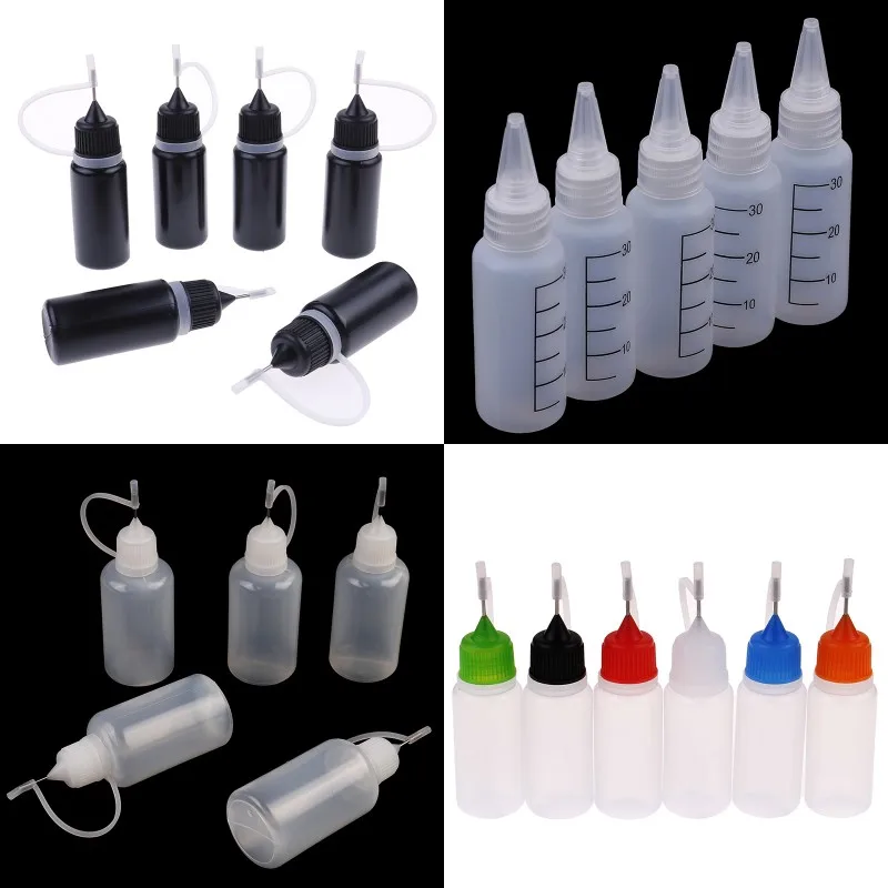 5/10pcs 10/30ml Empty Plastic Squeezable Dropper Bottles Eye Liquid Dropper Needle Tip Drop Refillable Bottle