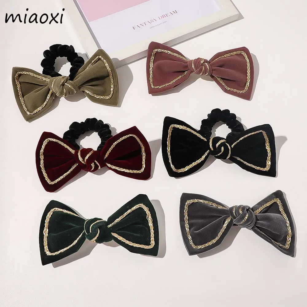 Korean Bow Women Elastic Hair Band Casual Version Sweet Meatball Headband Casual Lady Girls Beauty Hair Accessories Sale