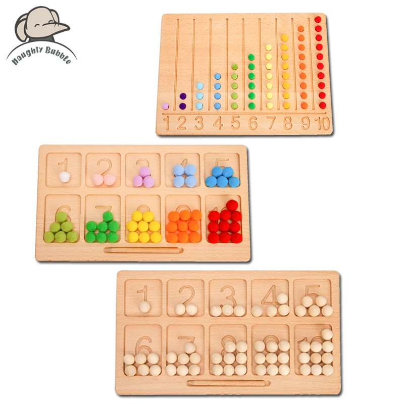 1Set Baby Rainbow Block Toys Wooden Montessori Building Blocks Color Sorting Sensory Game Clip Beads Educational Toys for Kids