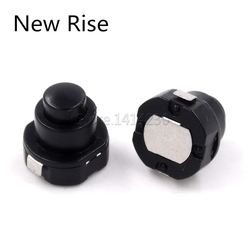 10PCS DC 30V 1A Flashlight Torch Part Round Push Button Switch Black 10mm x 10mm