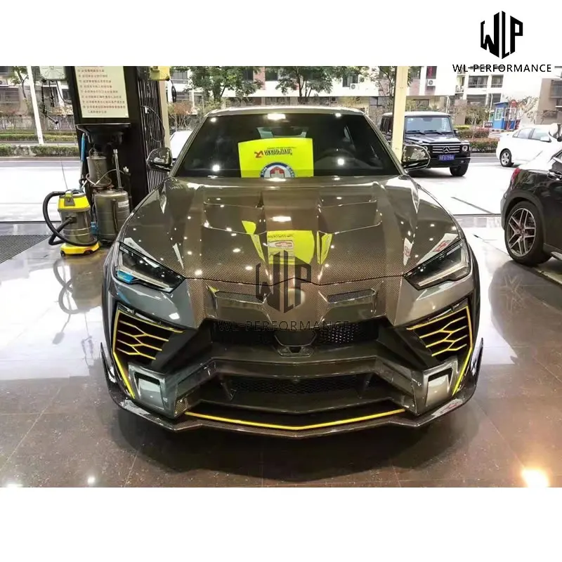 High Quality Carbon Fiber FRP Front Bumper Rear Bumper Side Skirts Wheel Eyebrows Wing Hood For Lamborghini URUS M Style