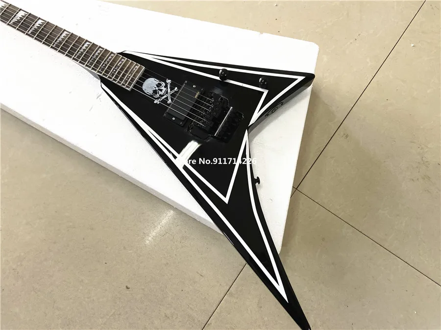 Free shipping for high quality custom version of Dovetail Fork Skull Signature electric guitar