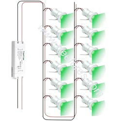 RGB RGBW 1W DC12V IP65 Ceiling Mini LED Spotlight + IP67 Power Supply Outdoor Party Star Spot Lighting 80Ra 100Lm CE Downlight