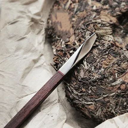 Stainless Steel Damascus Tea Knife, PU-erh Tea by Hand, Wooden Handle, Pry Tea cone Parts, Chinese Style Gift