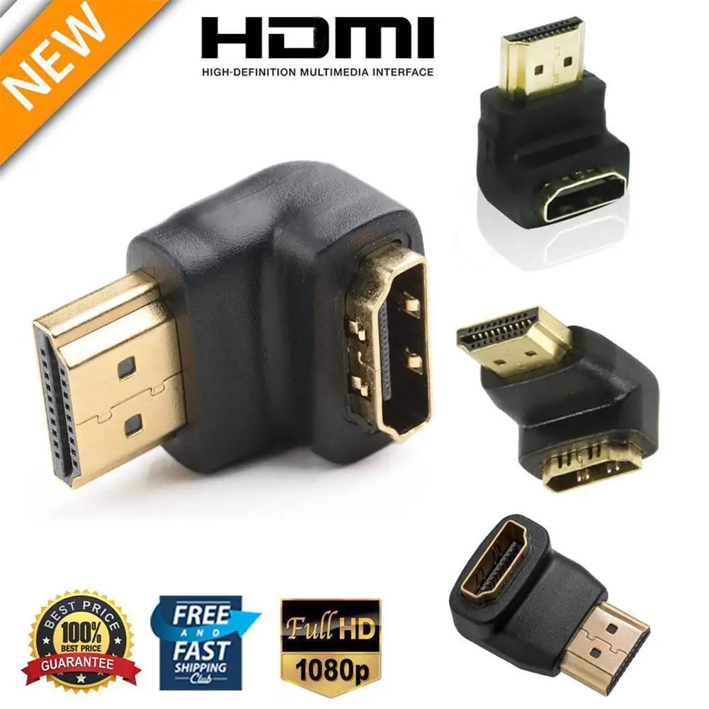 Адаптер HDMI-совместимый, угол 90, угол 270 градусов, 4K, HDMI-совместимый удлинитель, HDMI-совместимый штекер-гнездо, Кабельный разъем