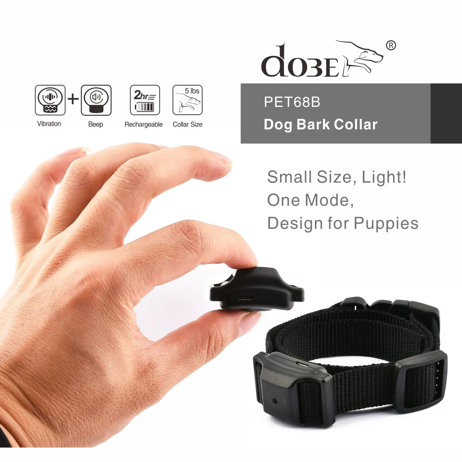 Dog Bark Collar Pet Product Bark Stop Automatic Anti Bark Control Collar Electric No Shock Pet Dog Puppy Training Necklace