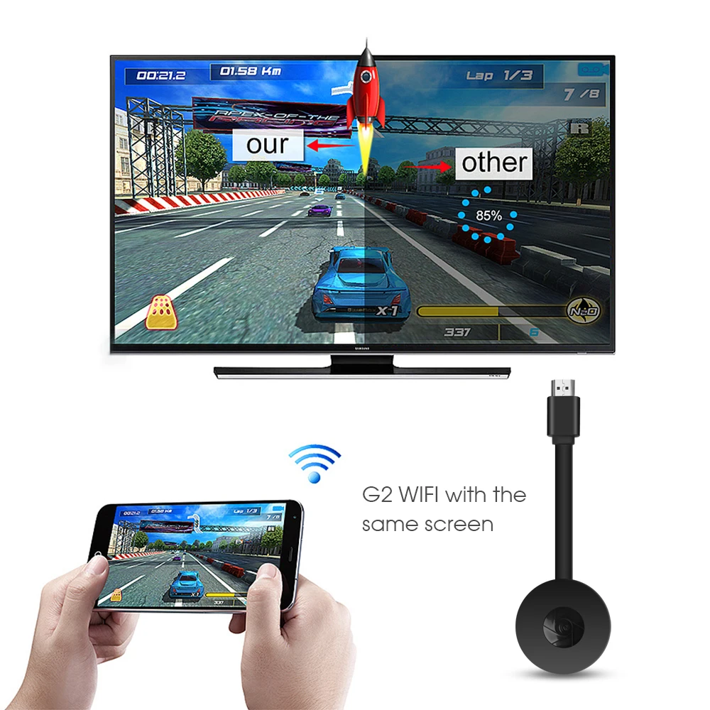 TV Stick con WIFI, HDTV, compatible con HDMI, G2, Dongle, receptor de Video reuniones para XIAOMI, IOS, Android, MiraScreen