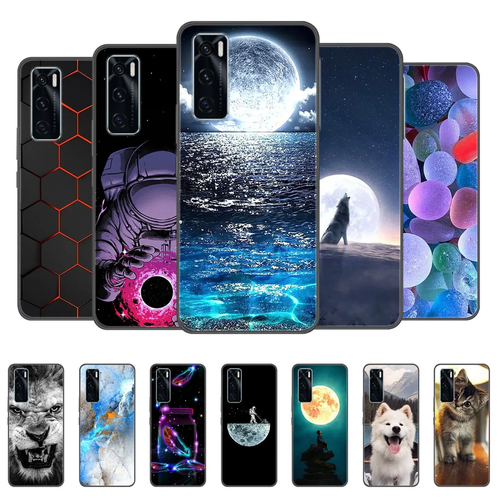 For Vivo V20 SE Case Silicone Wolf Soft Phone Cover For Vivo V20 SE V2022 V2023 Case Vivo V20SE V 20 SE Case  Black TPU Coque