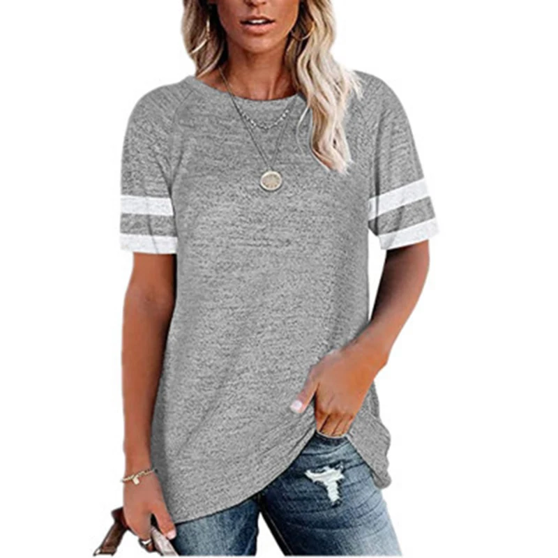 2024 Casual Summer Women Short Sleeve Tops Shirts Women's Round Neck Spring Summer Daily Short-Sleeve T-Shirt Camisetas De Mujer