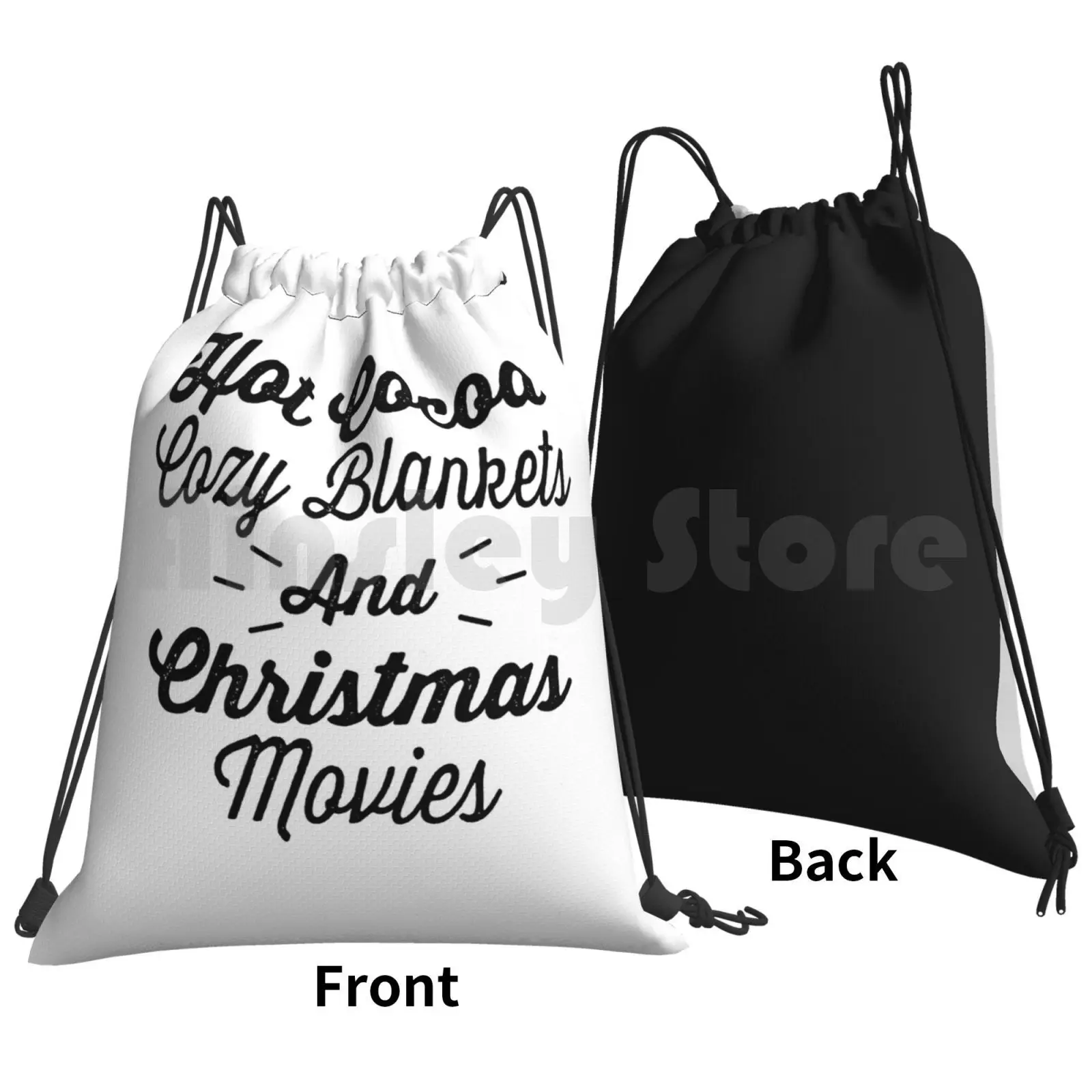 Hot Cocoa Cozy Christmas Movies Backpack Drawstring Bag Riding Climbing Gym Bag Hot Cocoa Cozy Christmas Movies Hot Cocoa