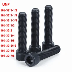 10Pcs UNF 10#-32*5/16 3/8 1/2 5/8 3/4 7/8 1-1/4 1-1/2 1-3/4 2 inch Hex Socket Cup Head Screw Allen Bolt 12.9 Grade Carbon Steel