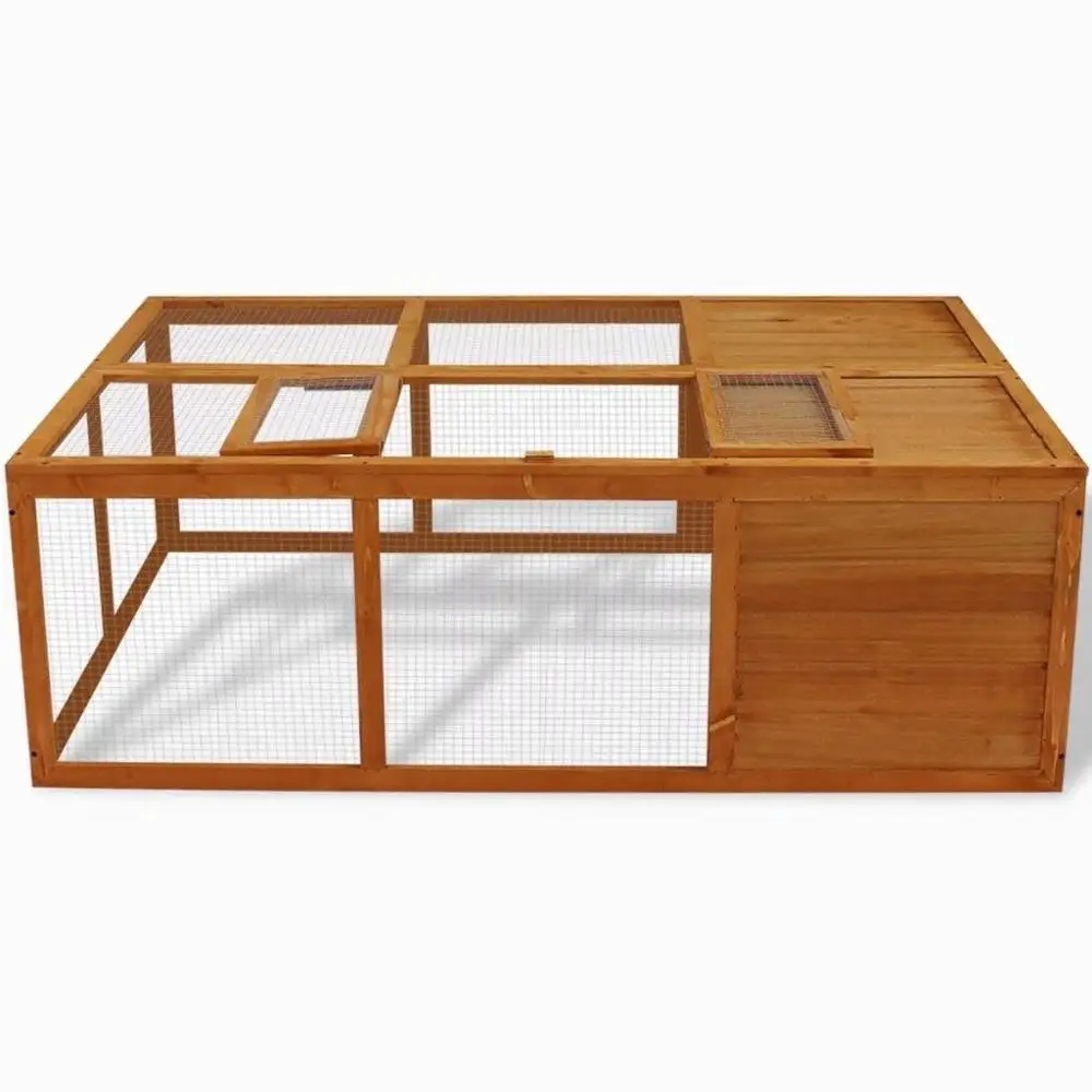 

Outdoor Foldable Rabbit Hutch Wooden Farm Animals Cage Suitable for Chickens Ducks and Etc 59x39x20Inch Easy Assemble[US-Stock]