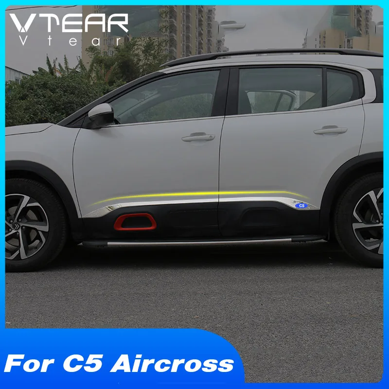 Vtear Door Trim Cover Exterior Stainless Steel Door Trim Strip Sticker Body Car-styling Accessories For Citroen C5 Aircross 2021