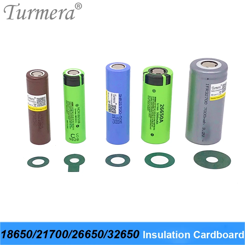 Turmera 18650 Battery Insulator Insulation Ring Adhesive Cardboard Paper for 18650 21700 26650 32700 Lifepo4 Battery Pack Use M2