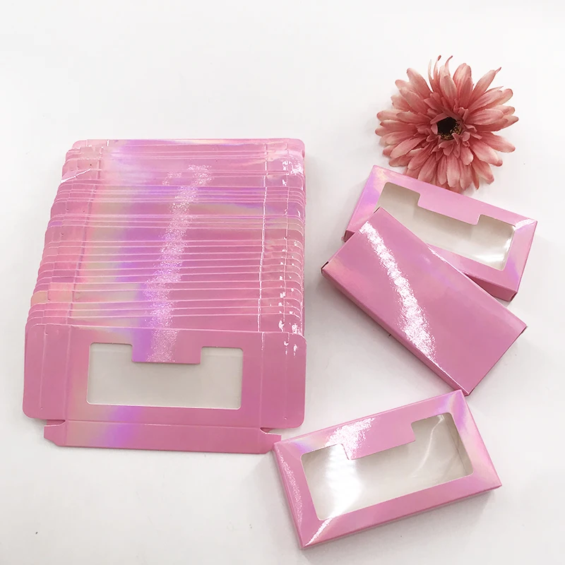 Cheap Rectangle Cardboard Pink Dollars False Eyelashes Packaging Empty Paper Lash Box