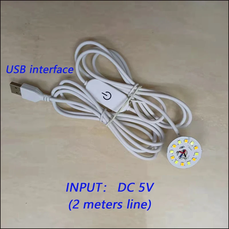 DC5V 12V LED Touch Switch Dimming Controller DC5.5×2.1 USB Interface With 2 Meters Line Welding 3W 3colors Light Board .