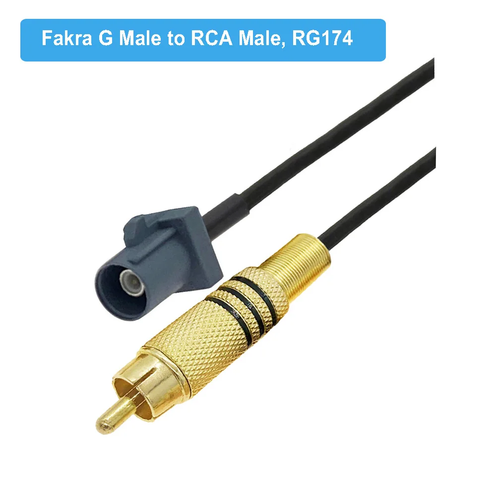 Fakra G Male to RCA Male Plug Video Cable Adapter RG174 Pigtial Car Reversing Rear View Camera Adapter Cables