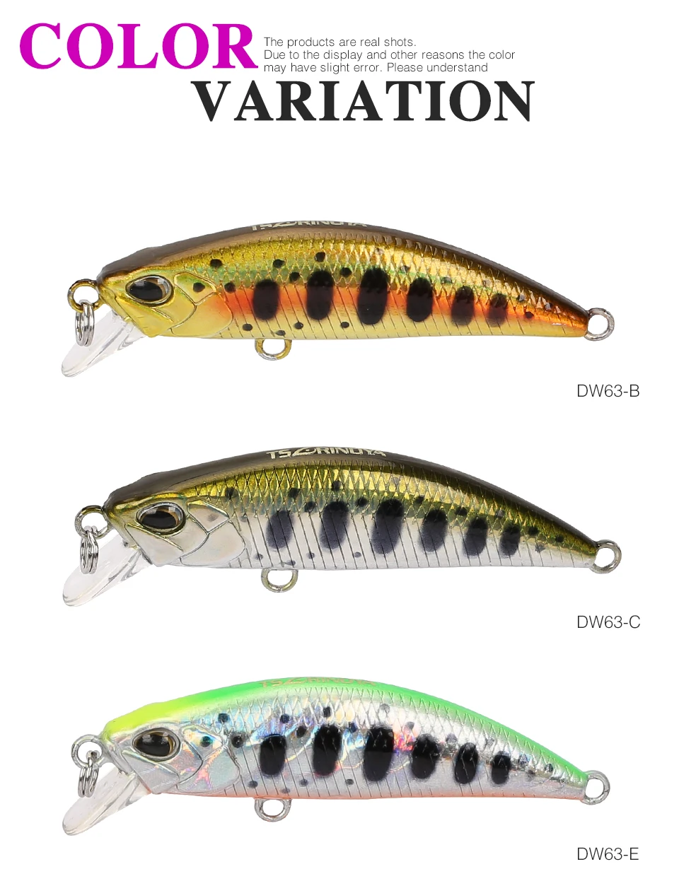 Tsurinoya 14-teiliges Bestseller-Set DW63 Sinkender Mini-Minnow-Köder 50mm 5g Angelköder mit Lebensechten 3D-Fischaugen – Detail 10