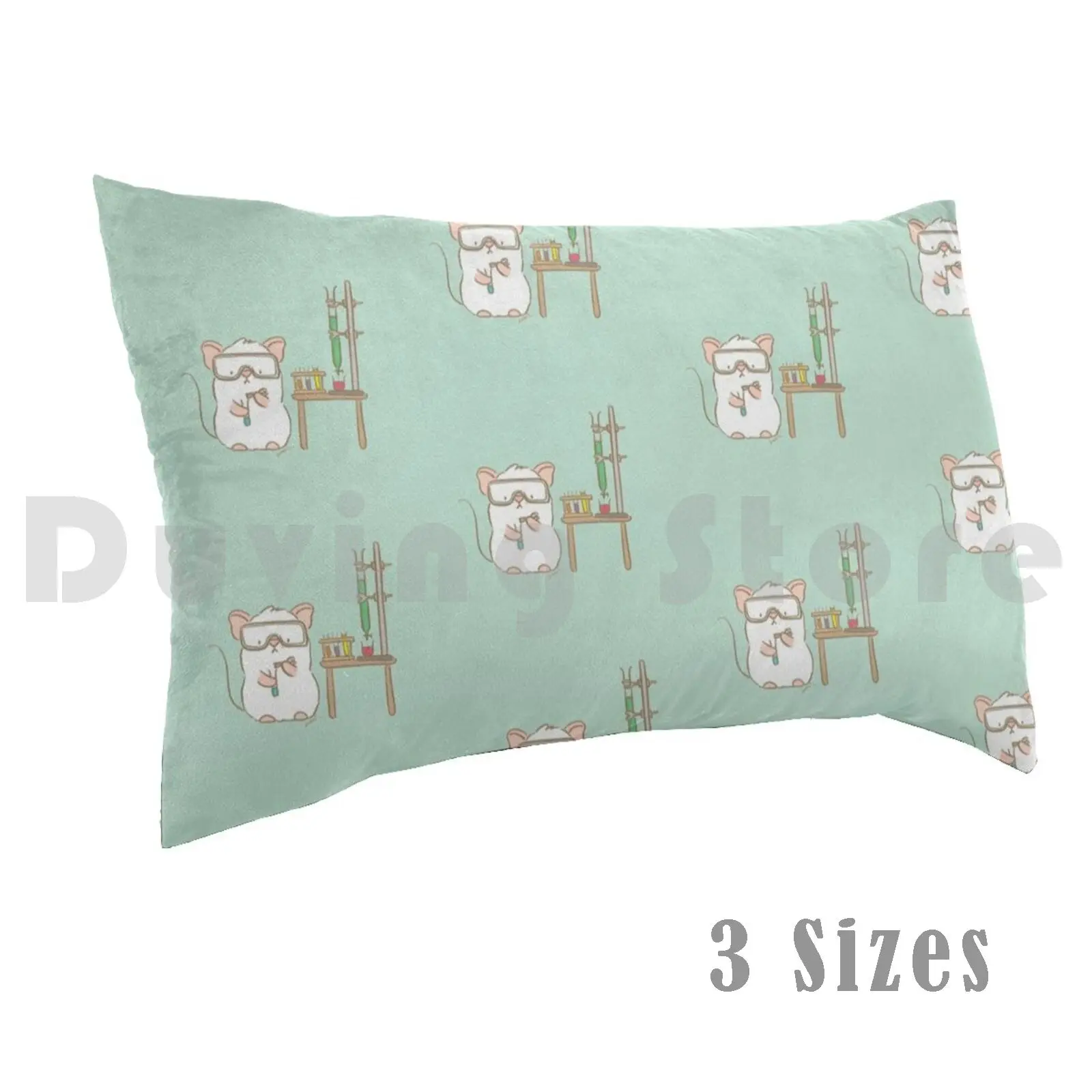 Lab Mouse Pillow Case Printed 50x75 Mouse Lab Science Chemistry Invention Research Study Test Mice Rat Rodent