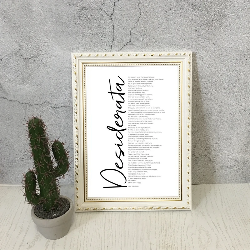 Desiderata Poem Inspirational Wall Art Posters Encouraging Quotes Wall Decor Canvas Prints Modern Painting Poetry Artwork