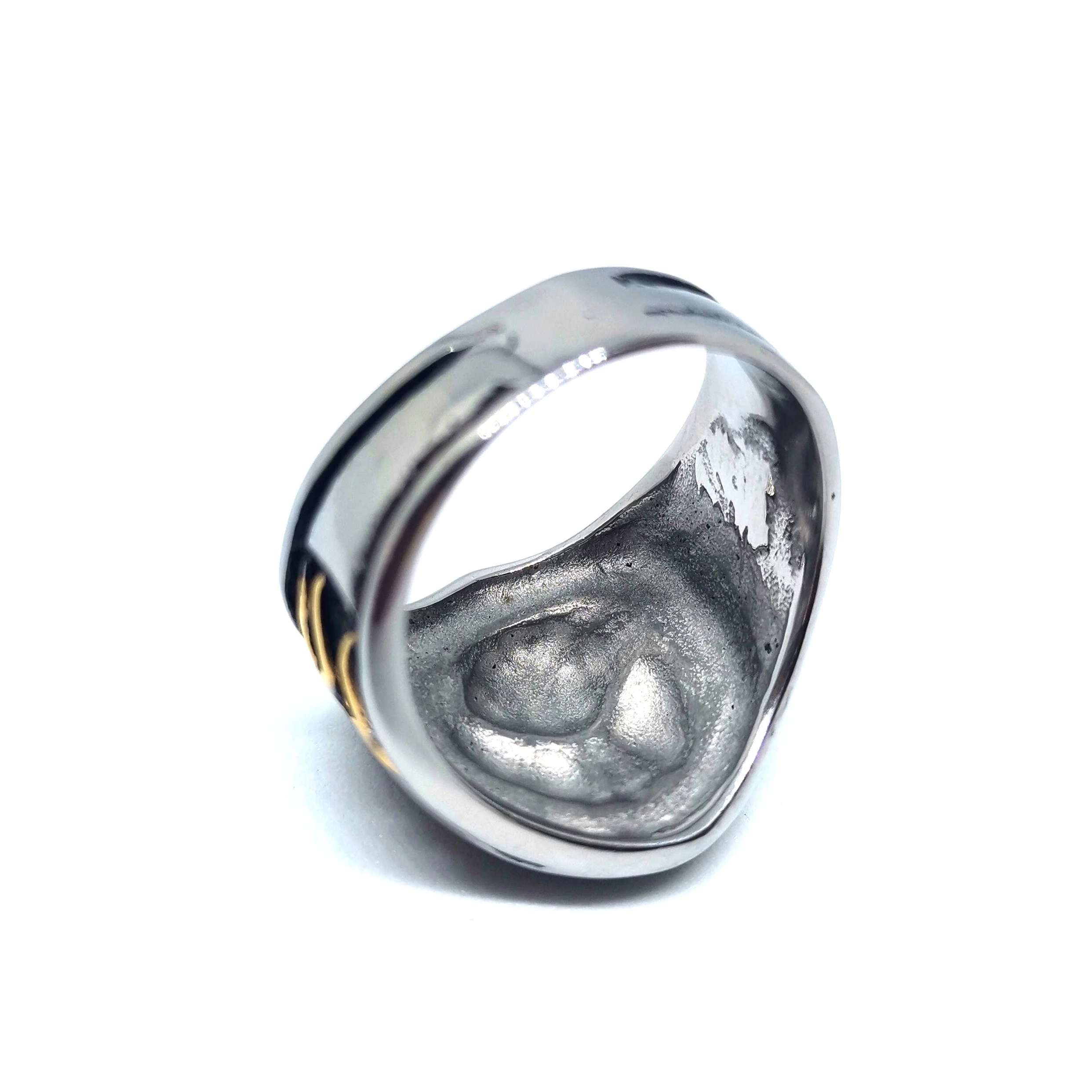 MIQIAO Stainless Steel Titanium Retro Punk Hip Hop Motor Cycle Fan Rider Rings for Men Women Couple Friends Gift Jewelry Gothic