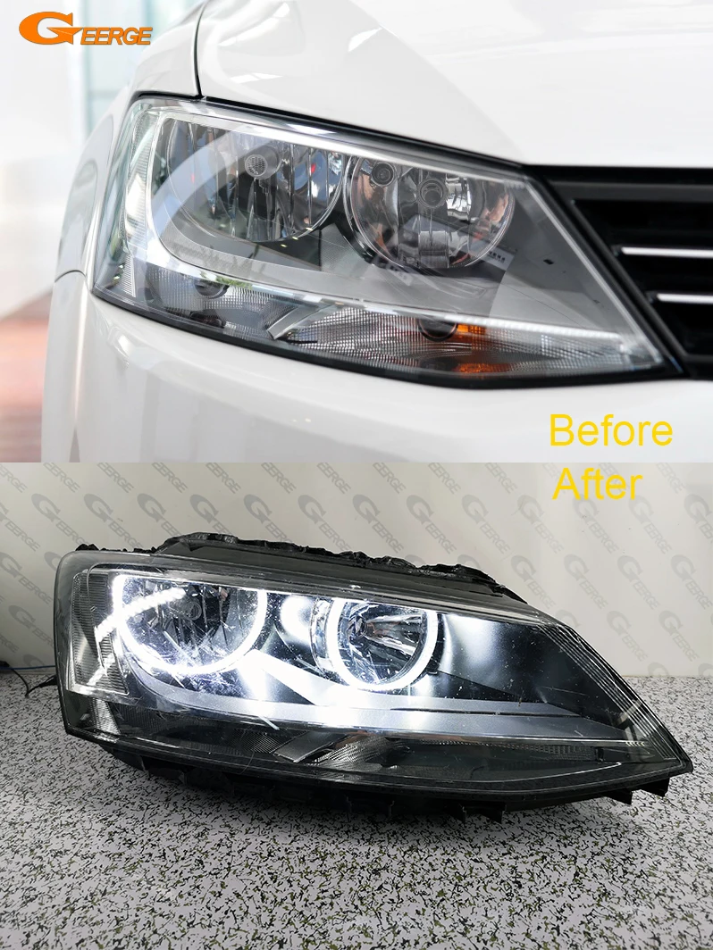 For Volkswagen VW Jetta Sagitar A6 MK6 IV 162 163 Ultra Bright Day Light Turn Signal SMD LED Angel Eyes Kit Halo Rings