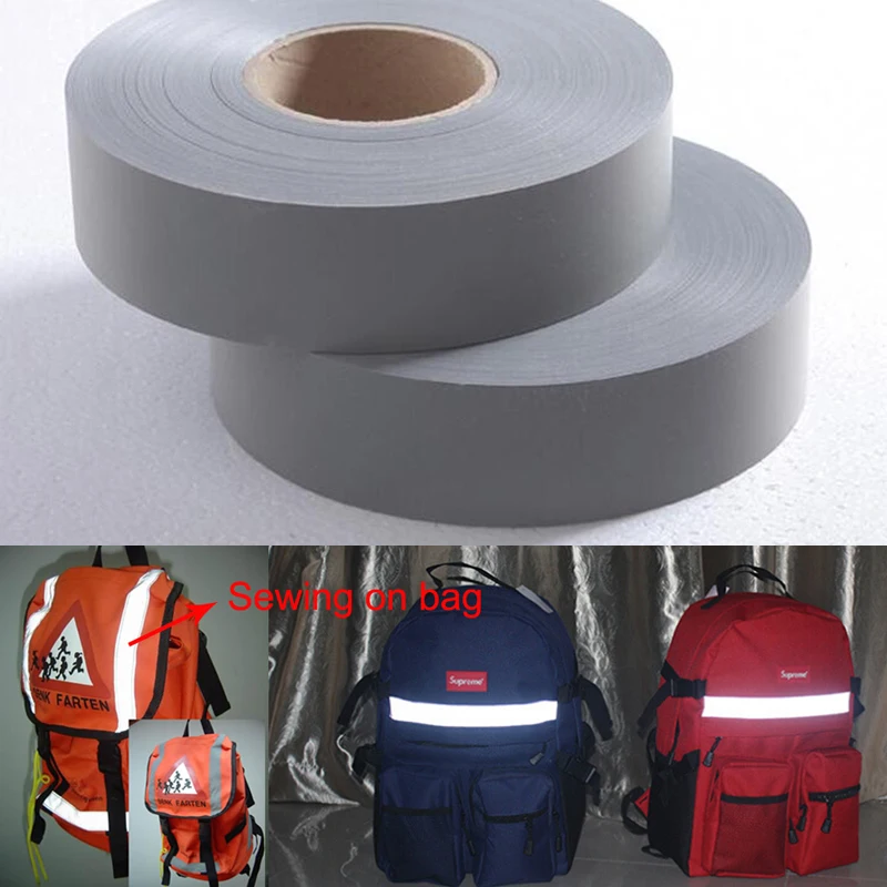 Reflective Polyester Fabric Tape Sewing on Clothes Reflective Strip DIY Warning Safety Tape