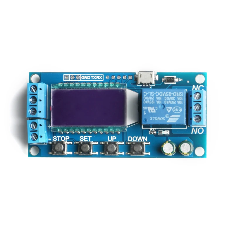 6-30V Micro USB Digital LCD Display Time Delay Relay Module Control Timer Switch Trigger Cycle Module XY-LJ02